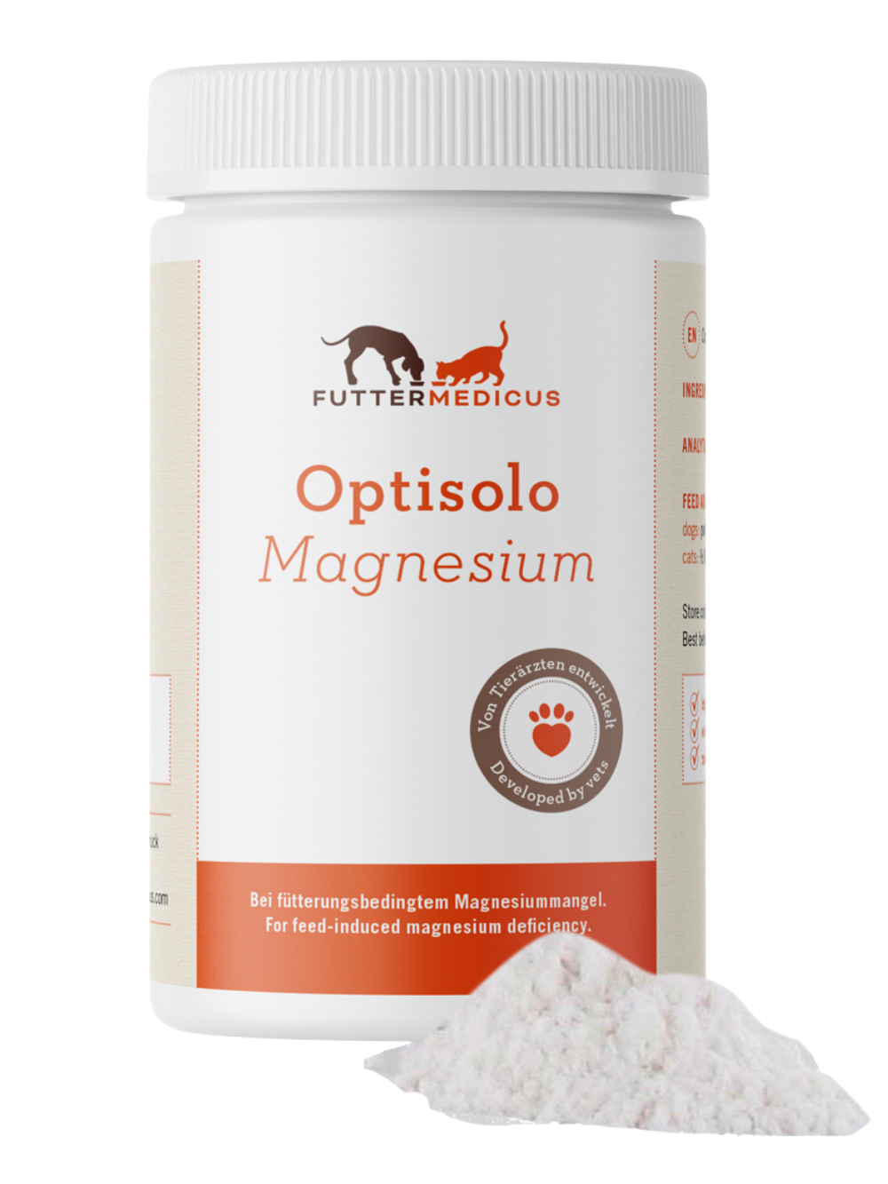 Futtermedicus | Optisolo Magnesium 120 g I Futterzusatz für Hunde und Katzen