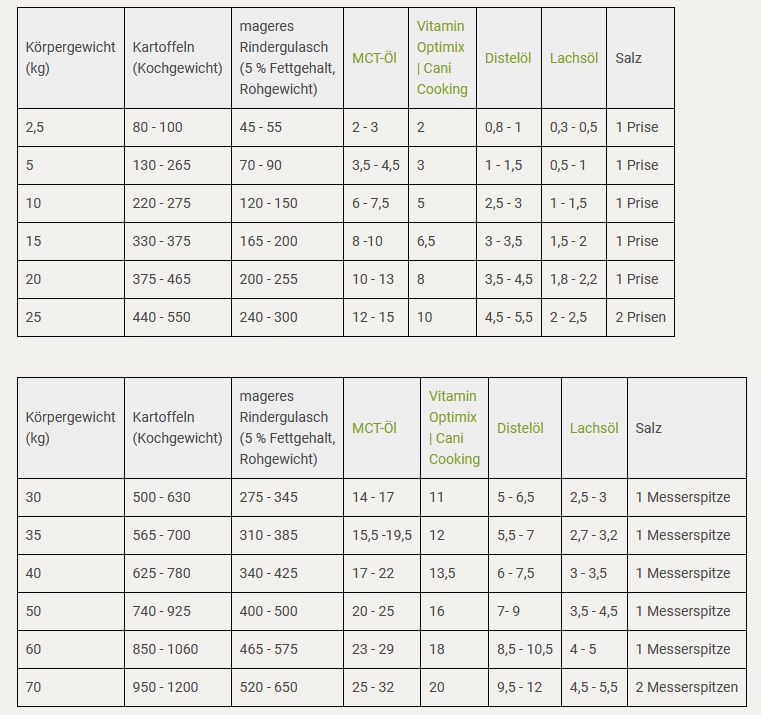 Futterplan Epilepsie Hund MCT Öl