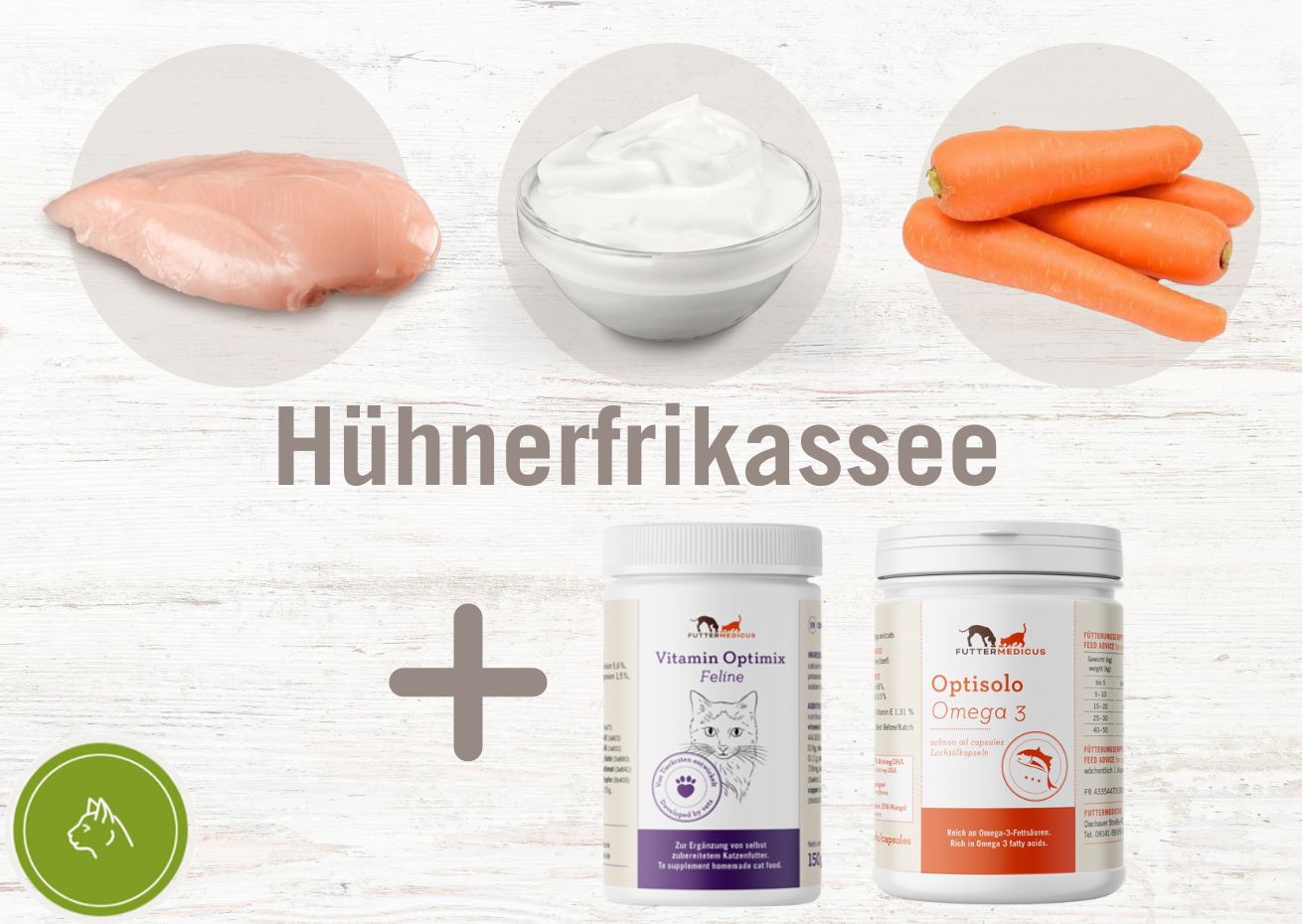 Kochrezepte Katze I Hühnerfrikassee mit Quark und Mörchen