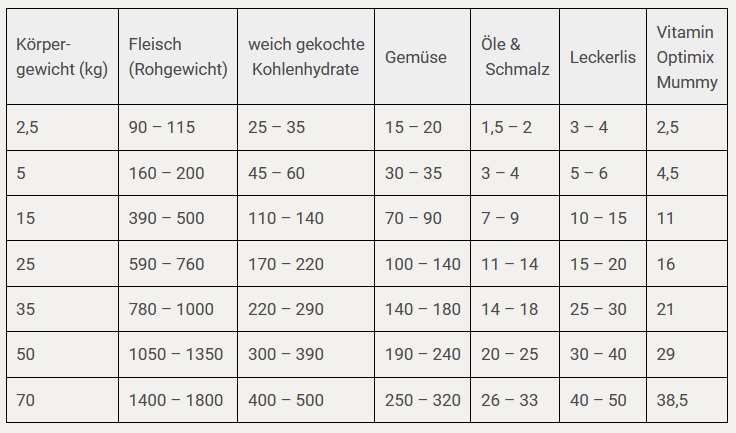 Futterplan trächtige Hündin 