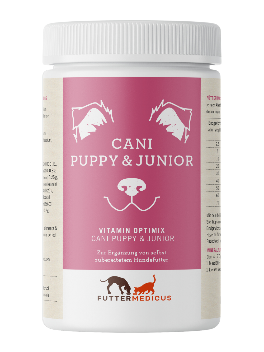 Futtermedicus | Vitamin Optimix Cani Puppy & Junior 500g I Futterzusatz für Welpen